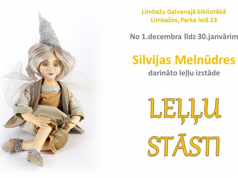 Limbažu galvenajā bibliotēkā apskatāma Silvijas Melnūdres leļļu izstāde "Leļļu stāsti" 

