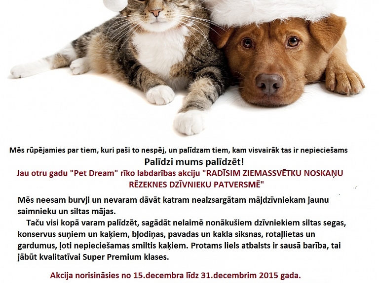 Aicina radīt Ziemassvētku noskaņu arī Rēzeknes dzīvnieku patversmē

