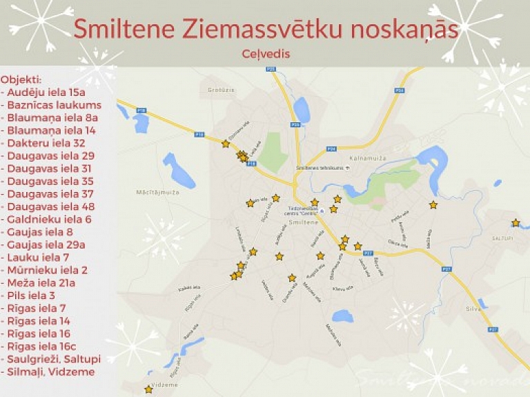 Izveidots elektroniskais ceļvedis "Smiltene Ziemassvētku noskaņās"