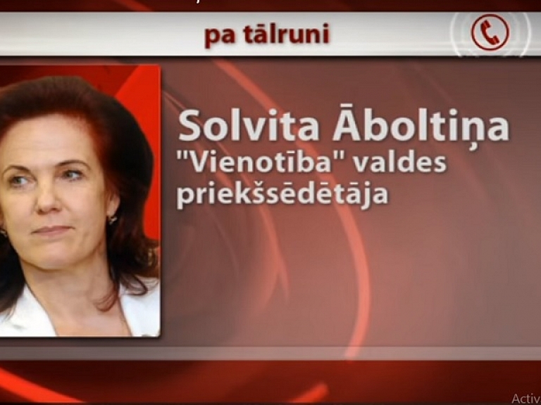 Telefonintervija ar "Vienotības" līderi Solvitu Āboltiņu