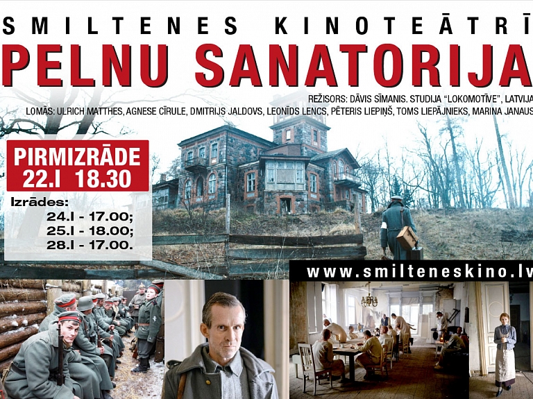 Smiltenes kino varēs noskatīties latviešu filmu "Pelnu sanatorija"

