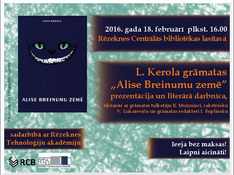 "Alise breinumu zemē" – prezentācija un literārā darbnīca