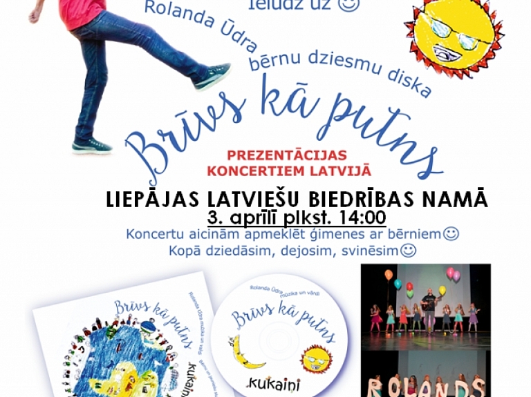 Liepājā notiks Rolanda Ūdra bērnu dziesmu albuma prezentācijas koncerts

