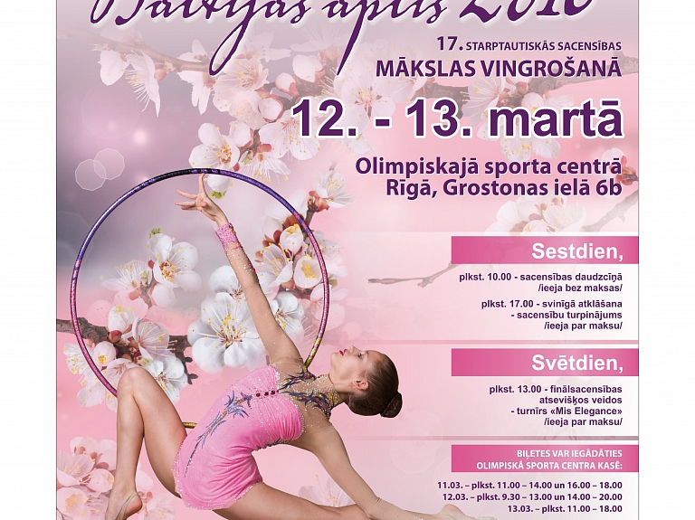 Rīgā notiks sacensības mākslas vingrošanā "Baltijas aplis"

