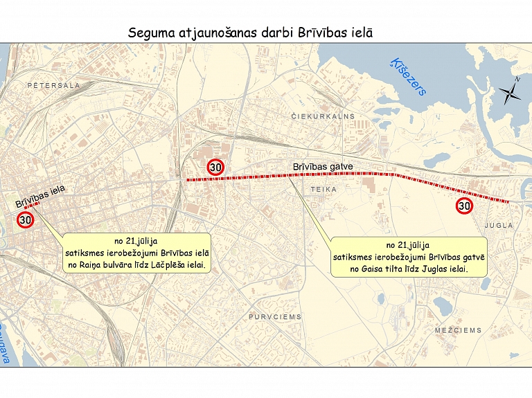 Brīvības ielā sāksies seguma atjaunošanas darbi; jārēķinās ar būtiskiem apgrūtinājumiem

