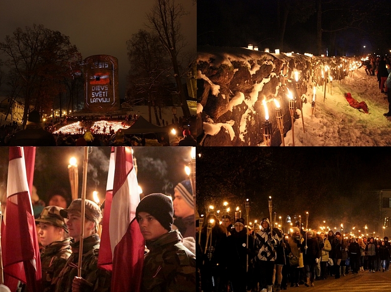 Foto un video: Lāčplēša dienu Vidzemē godina ar vairākiem pasākumiem