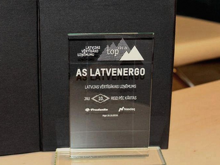 Par Latvijas vērtīgāko uzņēmumu desmito gadu pēc kārtas atzīst "Latvenergo" (FOTO)