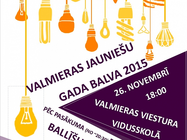 Jau piekto reizi pasniegs Valmieras Jauniešu gada balvu
