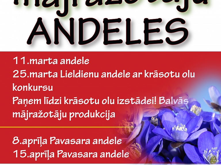 Mājražotāju tirdziņi TOP! martā un aprīlī!