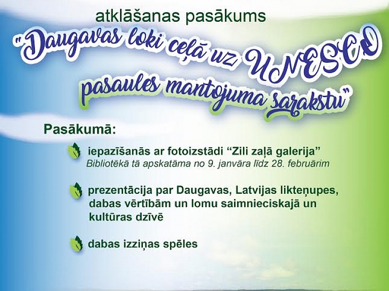 Izstādes "Daugavas loki ceļā uz UNESCO pasaules mantojuma sarakstu" atklāšanas pasākums