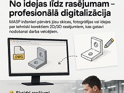Metālapstrādes sludinājumi: Ideja-rasējums-digitalizācija-inženieri