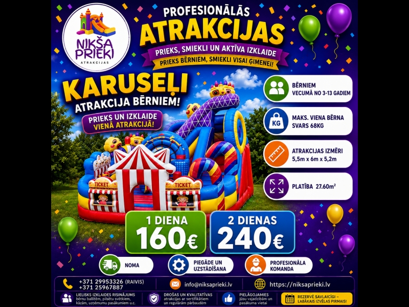 Atrakcija bērniem Karuseļi