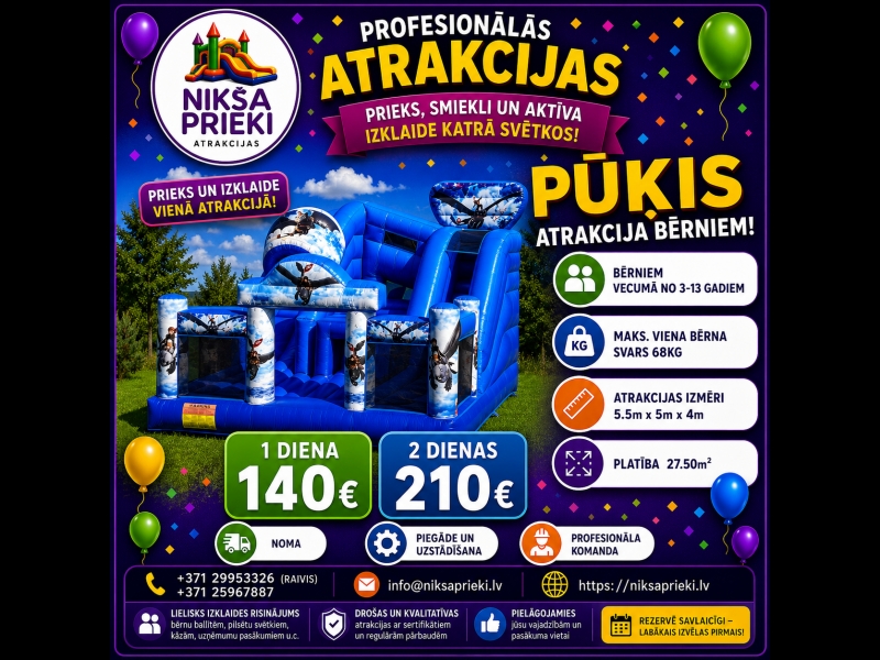Atrakcija bērniem Pūķis