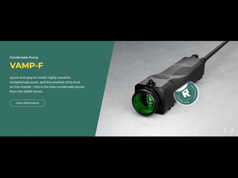 Mazākais kondensāta sūknis VAMP-F, ražots REFCO MANUFACTURING LTD, ŠVEICĒ