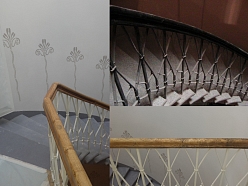 Pakāpienu un metāla margu un koka lentera atjaunošana un epoksīda klājums kāpnēm