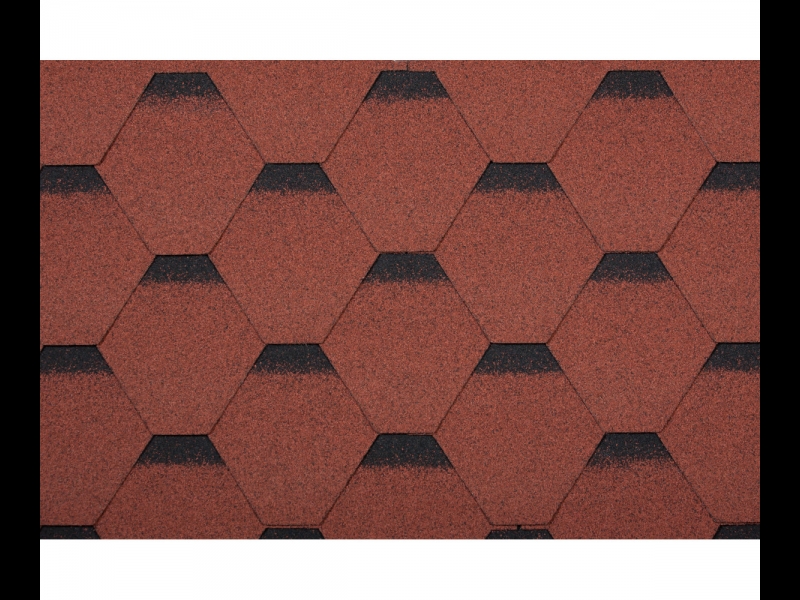 Bitumena dakstiņi STANDARD Force (Rock) Hexagonal Sarkans