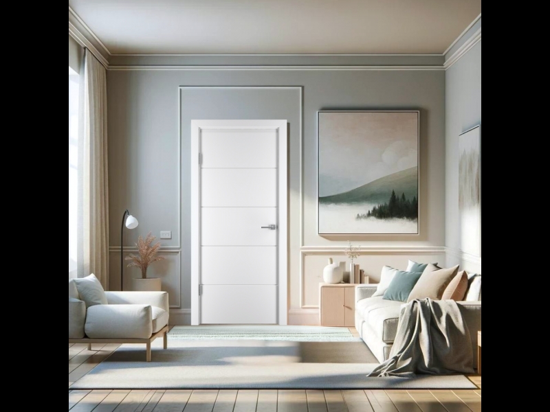 LINE X, balta emalja, krāsotas iekšdurvis