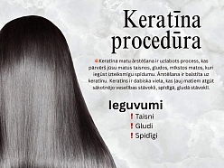 Keratīna procedūra gludiem un spīdīgiem matiem.