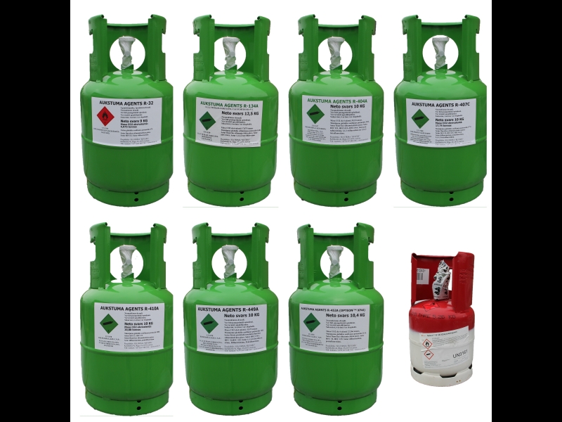 Aukstuma aģenti R134A, R404A, R410A, R407C, R452A (XP44), R449A (XP40), R1234YF, R32