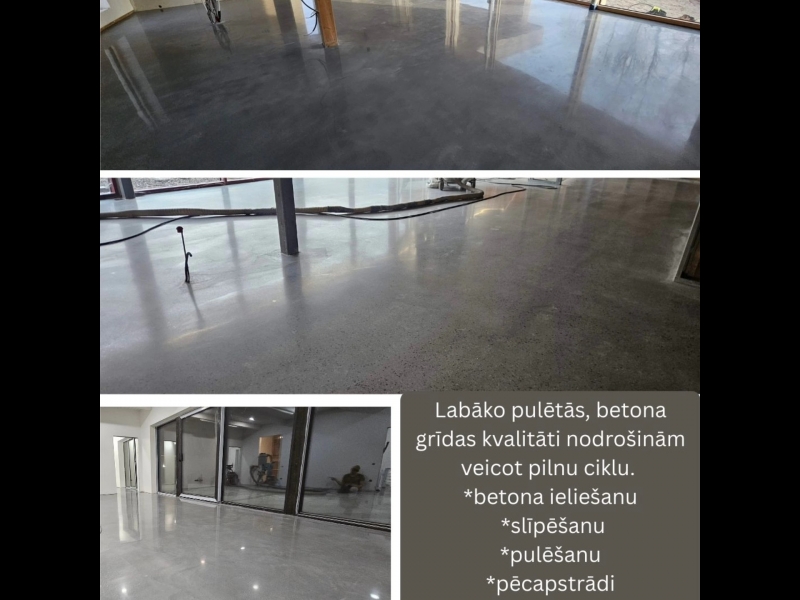 Betona grīdas slīpēšana un pulēšana