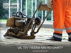 Grunts blīvēšanas un sagatavošanas process būvlaukumā
