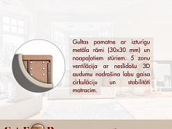 Gultas rāmis ar metāla konstrukciju un ventilācijas sistēmu