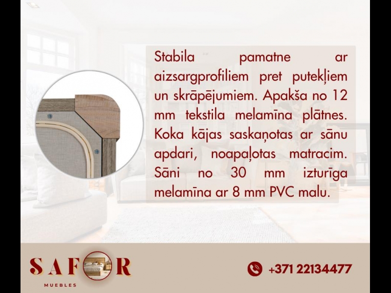 Kvalitatīva gultas konstrukcija ar aizsargprofiliem