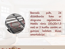 Gultas restes ar regulējamu stingrumu un metāla rāmi