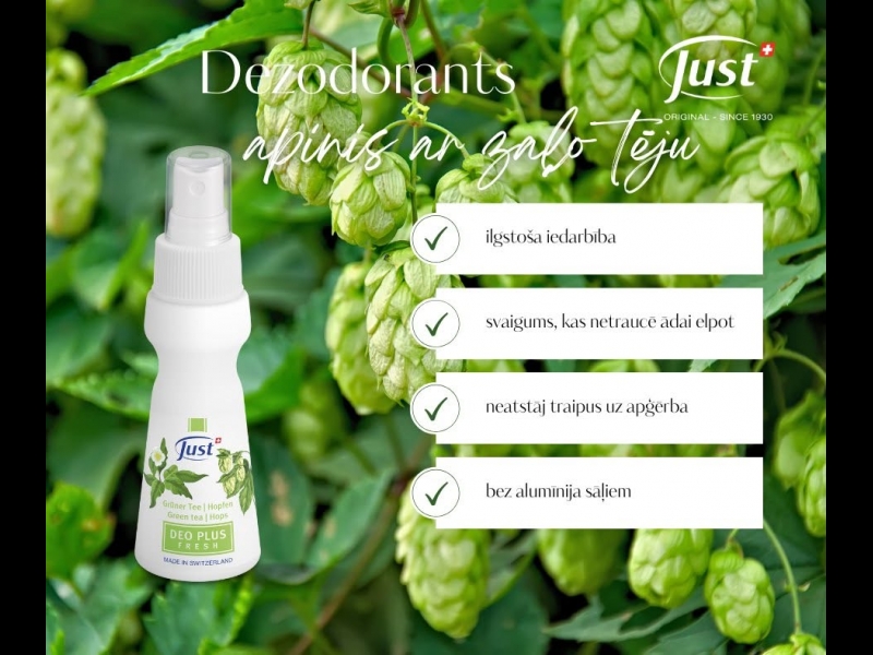 JUST apiņu un zaļās tējas dezodorants