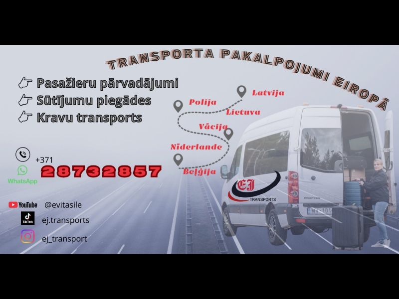 Pasažieru mikroautobusu transports uz Eiropu