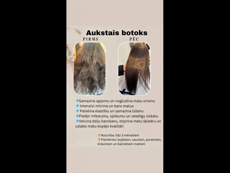 Nanoplastikas procedūra gludiem un taisniem matiem.