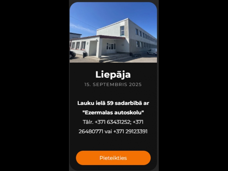 ADR autovadītāju kursi Liepājā