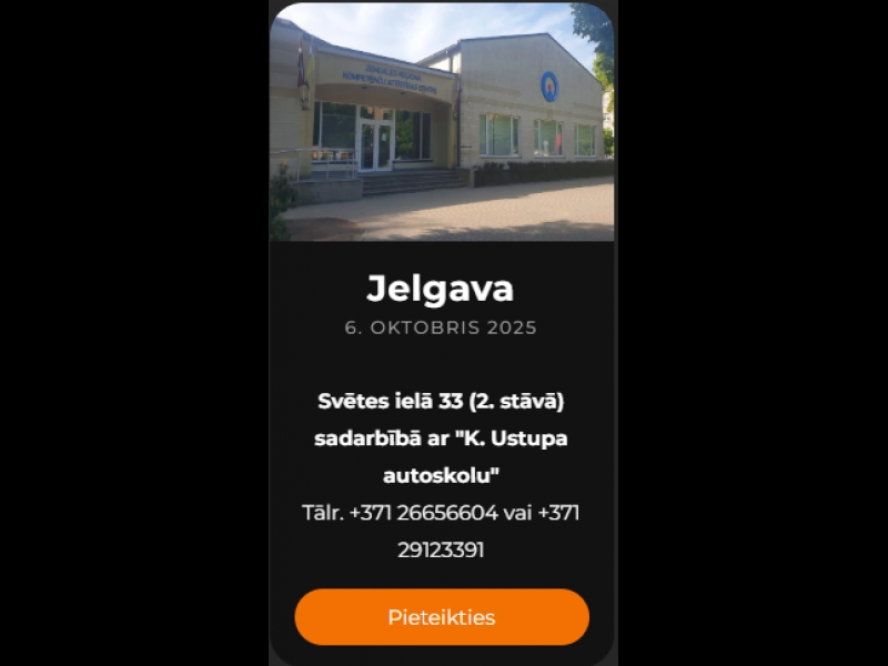 ADR autovadītāju kursi Jelgavā