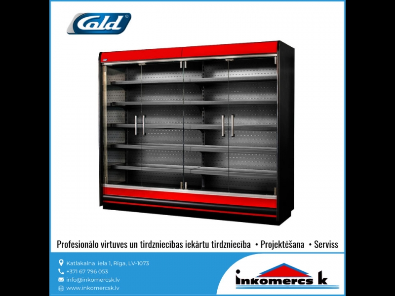 Inkomercs K profesionālas virtuves tirdzniecības iekārtas vertikālas aukstuma vitrīnas Cold 1