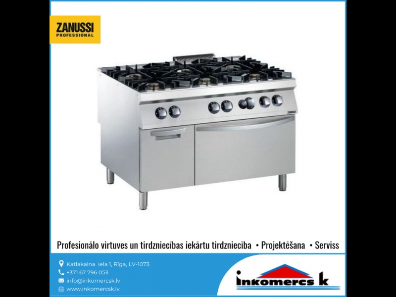 Profesionālas virtuves tirdzniecības iekārtas tehnika aprīkojums garantija serviss siltuma iekārta gāzes plīts Inkomercs K