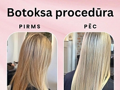 Botoksa procedūra matu mitrināšanai un nogludināšanai.