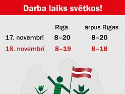 Darba laiks 17. un 18. novembrī