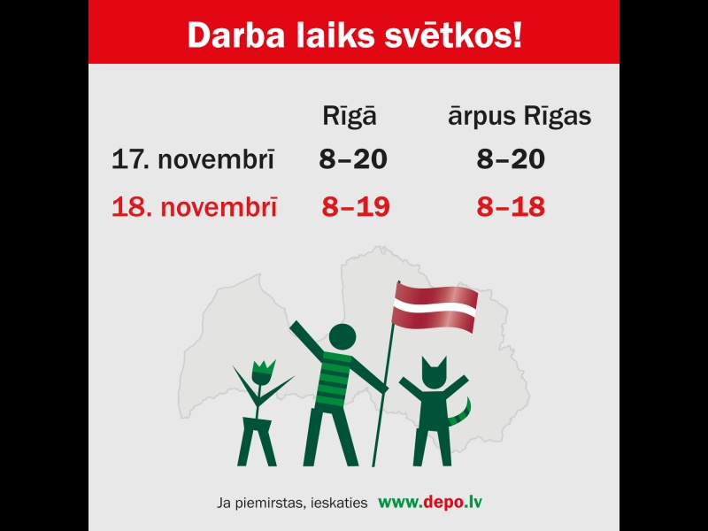 Darba laiks 17. un 18. novembrī