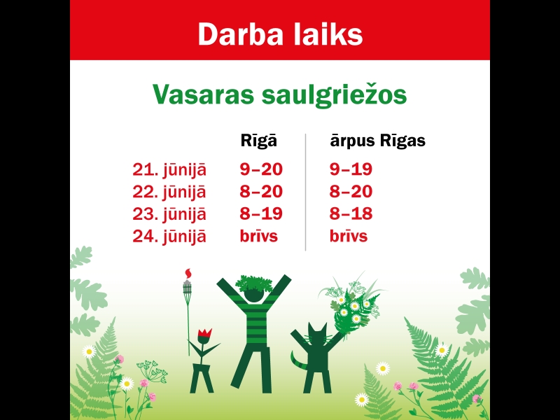 Darba laiks Vasaras saulgriežos