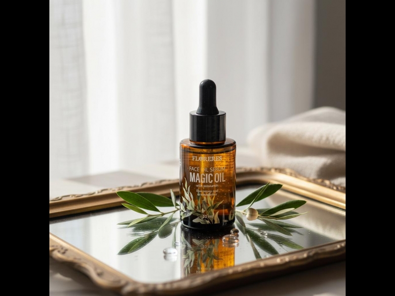 Sejas eļļas serums: Florere Magic sejas eļļas serums ar skvalānu dziļi baro ādu, padarot to mīkstu, gludu un starojošu.