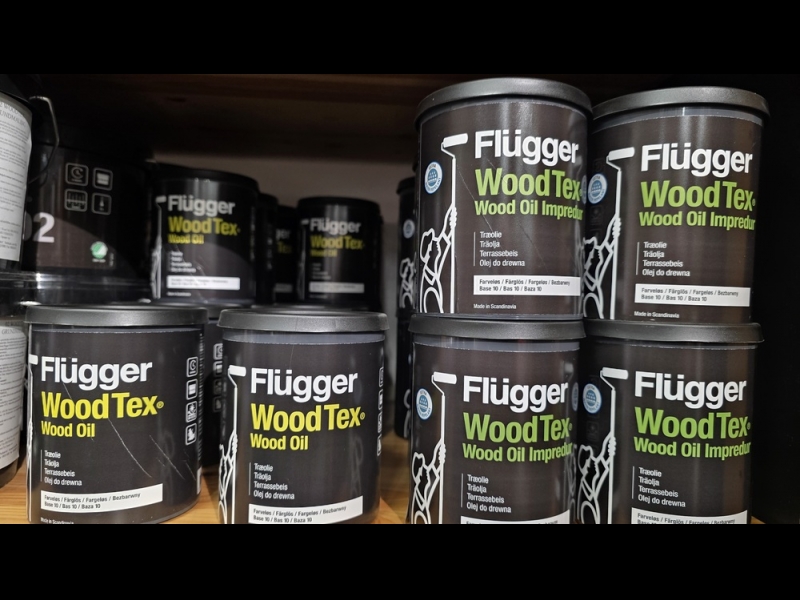 Flugger WoodTex Oil Impredur stends Profcentrs veikalā