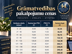 Grāmatvedības pakalpojumu cenas