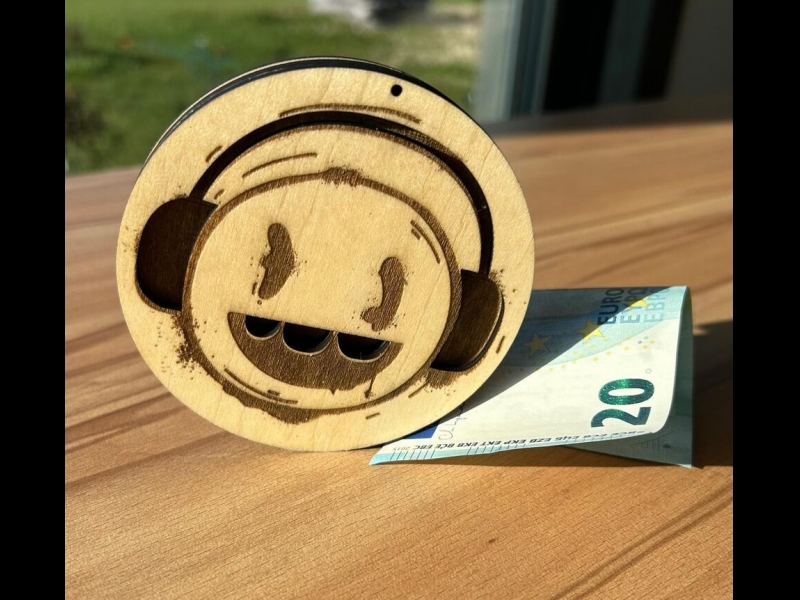 Koka konverts naudas dāvanai - Aplis