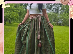 Jāņu svārki no etnogrāfiska auduma