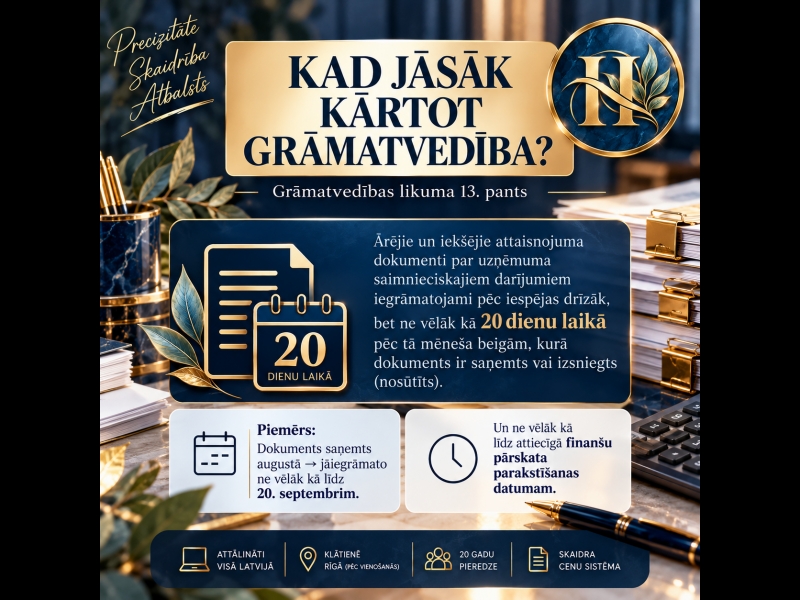 Kad jāsāk kārtot grāmatvedību