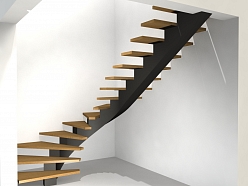 Nestandarta dizaina liektās metāla kāpnes privātmājai