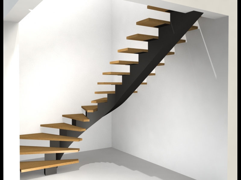 Nestandarta dizaina liektās metāla kāpnes privātmājai