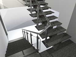 Stikla margas metāla kāpnēm ar elegantu dizainu