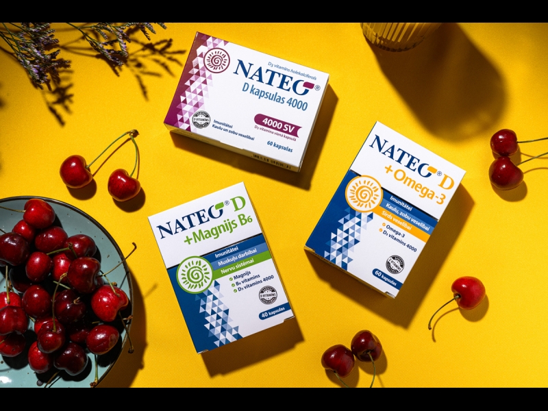 NATEO D vitamīns, omega 3, magnijs B6 4000 kapsulas