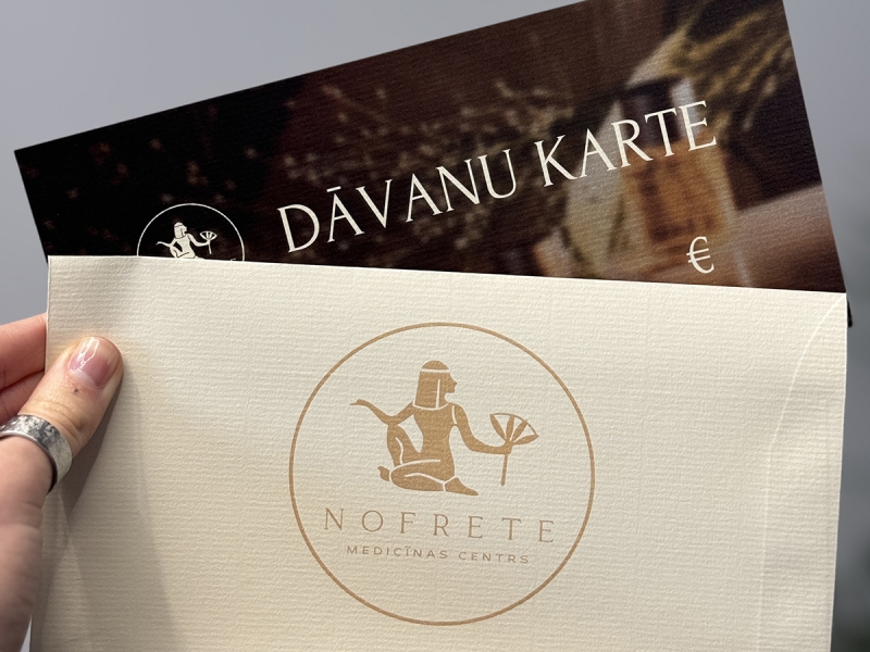 Eleganta Nofrete medicīnas centra dāvanu karte – izcila dāvana labsajūtai, skaistumam un veselībai. Ideāls risinājums, ja vēlaties iepriecināt savus tuvākos ar kvalitatīvām estētiskās medicīnas procedūrām.